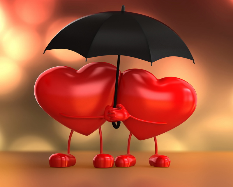 celebration, depression - sadness, balloon, illustration, 4K, umbrella, romance, concepts, love, hear, symbol, valentines Day - Holiday, lovers, abstract