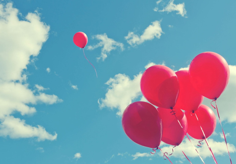 valentines day - holiday, mid-Air, HD, flying, sky, the sky, freedom, low angle view, clouds, background, joy, colors, seven, nature, blue, yellow