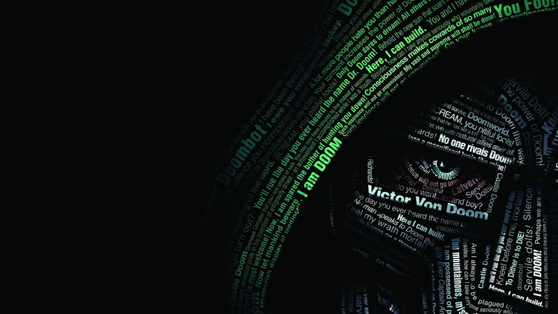 1080P, hd, black, doctor, typography, cartoon/comic, doom