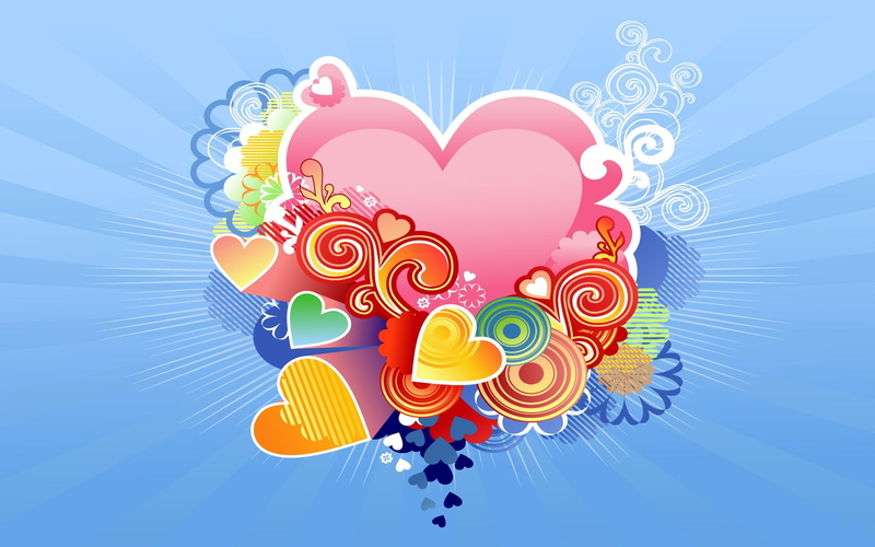 shaped, Love, 1080P, Heart, Blue, background