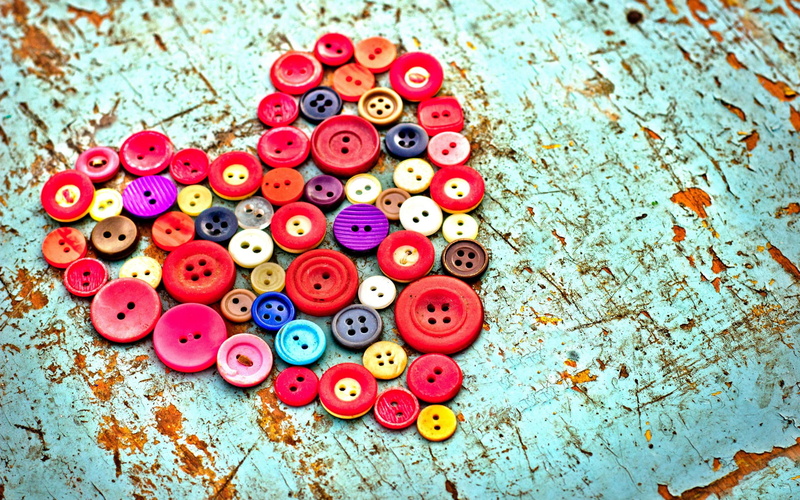 2K, buttons, colorful, heart, love, shaped