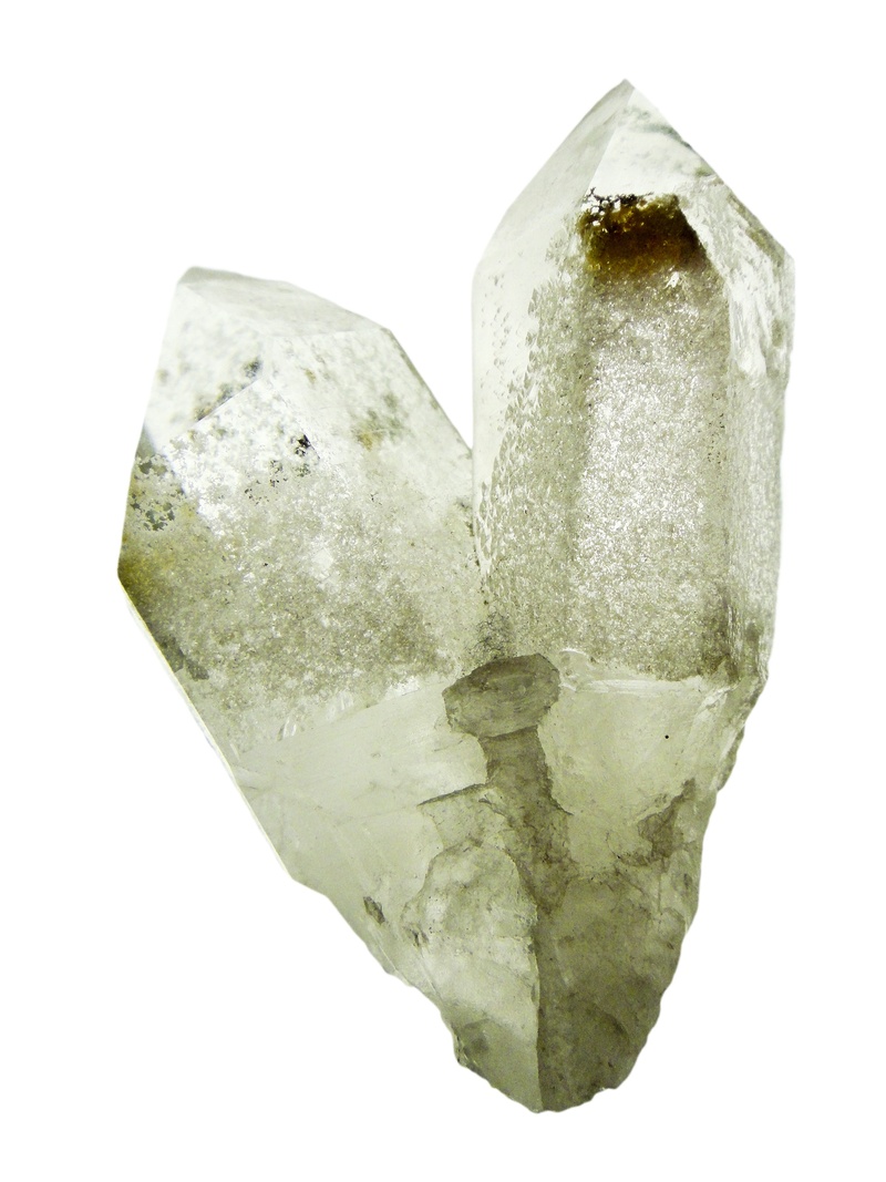 solid, white background, white, two, cold temperature, ice, nature, mineral, stone - object, quartz, clear, frozen, power stone, still life, cut out, transparency