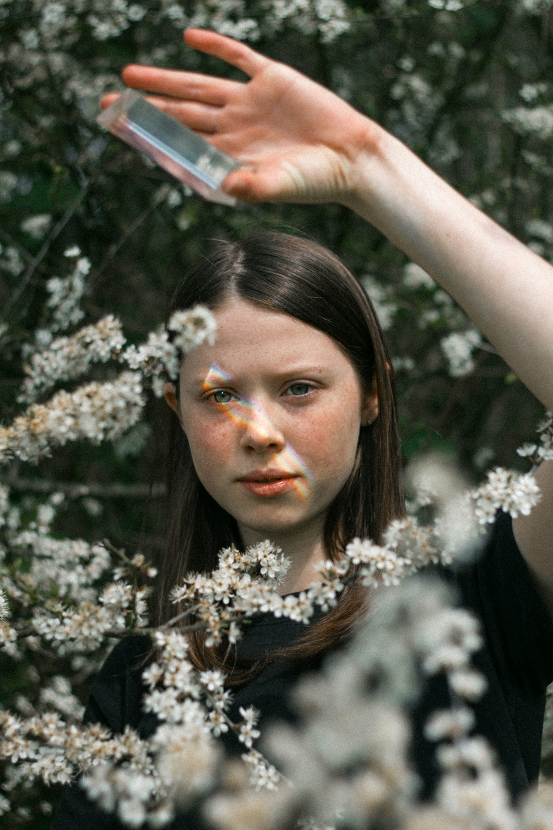 plant, hairstyle, human, nature, day, wireless technology, holding, young women, tree, flower, portrait, real people, 5K, headshot, white, electronics