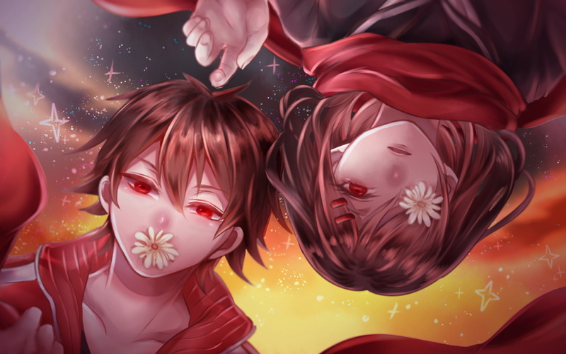 close-up, females, 1080P, kagerou project, real people, flower, plant, tateyama ayano, celebration, scarf, child, kisaragi shintaro, leisure activity
