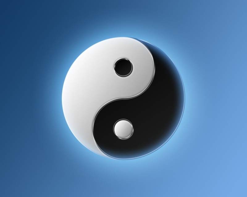 symbols, Yin And Yang, 720P, Blue Background