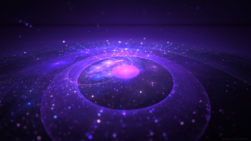 fractal, Apophysis, 4K, fractal flame, 3D fractal, stars, purple background, space, abstract