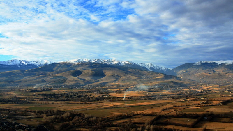 fields, panoramic, farms, rural, clouds, 1080P, view, mountains, nature and landscapes, spain