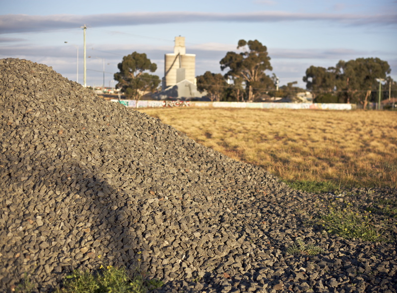 day, field, sky, rock, winter morning, built structure, plant, building exterior, solid, pile, industry, architecture, silos, gravel, weeds, surface level