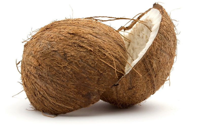 white Background, eating, healthy Eating, seed, food, wellbeing, coconut, still life, brown, organic, close-up, 1080P, hairy, nature, food And Drink, indoors