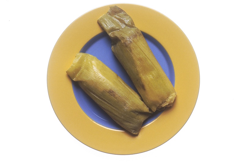 indoors, kitchen utensil, food and drink, traditional, directly above, tex-mex, high angle view, dish, spicy, corn husk, blue, still life, dinner, ready-to-eat