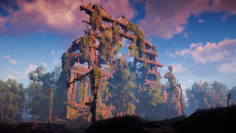 overgrown, screen shot, Playstation 4 Pro, PlayStation 4, city, ruins, horizon zero dawn, nature, Harvest, video games, apocalyptic, 4K, Horizon: Zero Dawn