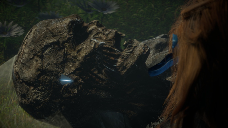 Horizon: Zero Dawn, Aloy (Horizon: Zero Dawn), videogame, grass, spider webs, screen shot, 4K, Playstation 4 Pro, mummy, horizon zero dawn