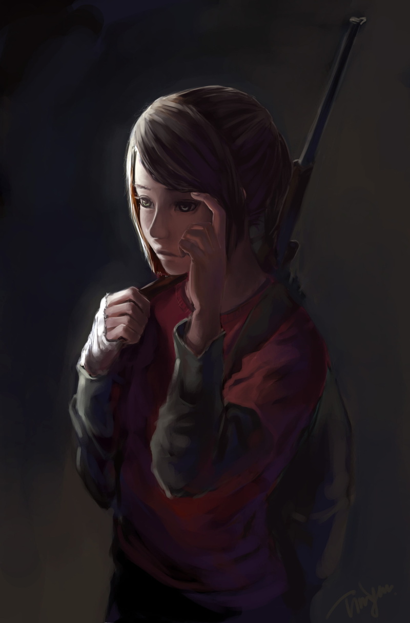 The Last of Us 2, The Last of Us, Timoyan (Artist), rifles, artwork, video game girls, 2K, portrait display, vertical, fan art, Ellie, brunette, women