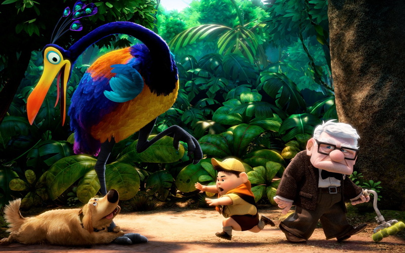 Up, vertebrate, Kevin (Up), men, leisure activity, glasses, Russell (Up), Carl Fredricksen, day, lifestyles, animals in the wild, looking, people, full length