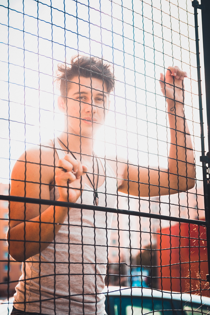 competition, fence, sports Clothing, model, man, lifestyles, sunset, strength, 5K, men, playing, one Person, exercising, trapped, muscular Build, adult
