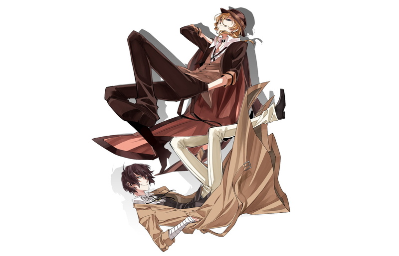 Bungou Stray Dogs, Osamu Dazai, Chuuya Nakahara, 1080P, Anime