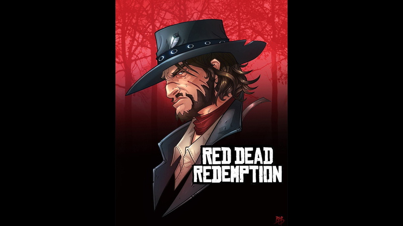 games, black, marston, john, video, fan, 1080P, background, red, redemption, art, rockstar, dead, western
