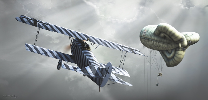Fighter, Attacks, Balloon, Figure, Easy, Biplane, Fokker, Observations, British, Frontier, 4K, Speed, German Air Forces, (Imperial Military Air Force Germany)