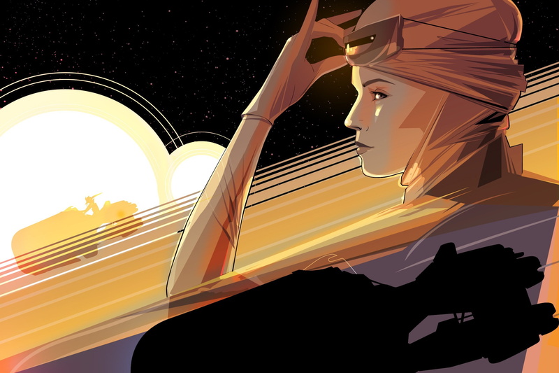 2K, fan art, Rey, Star Wars, Star Wars: The Force Awakens, Craig Drake, movies