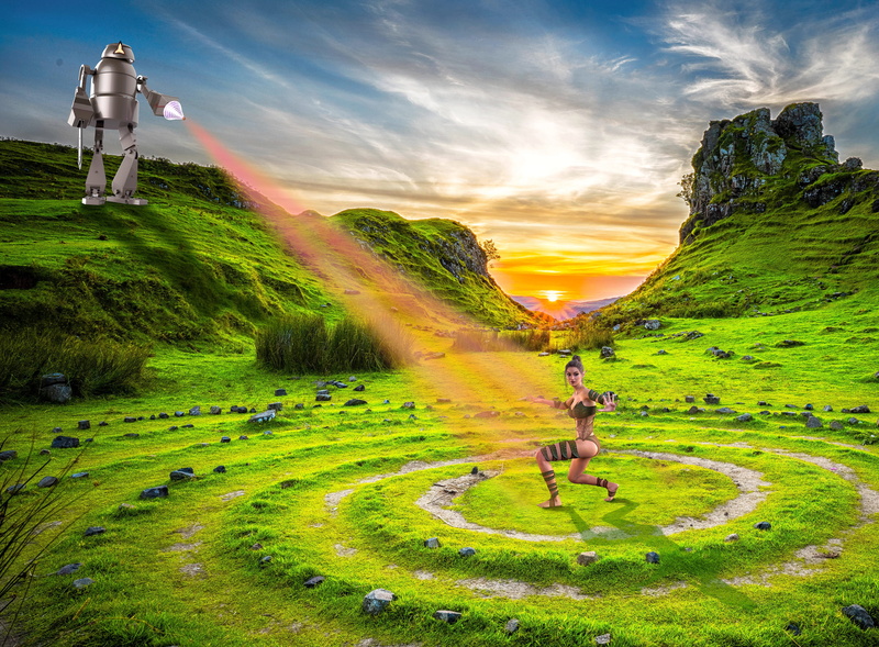 sunset, plant, beauty in nature, Rays, green color, scenics - nature, amazone, leisure activity, field, fantasy, clouds, grass, land, cloud - sky, environment
