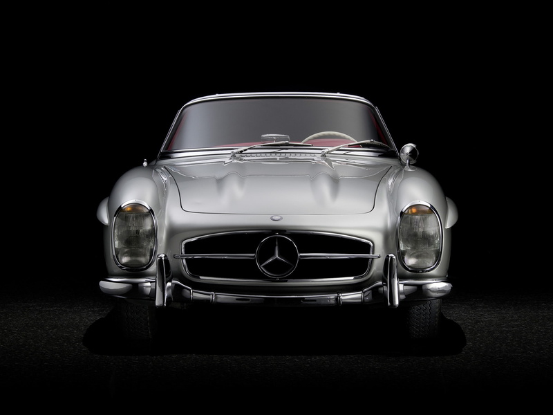 retro, 1080P, 1957, 300sl, r198, benz, mercedes