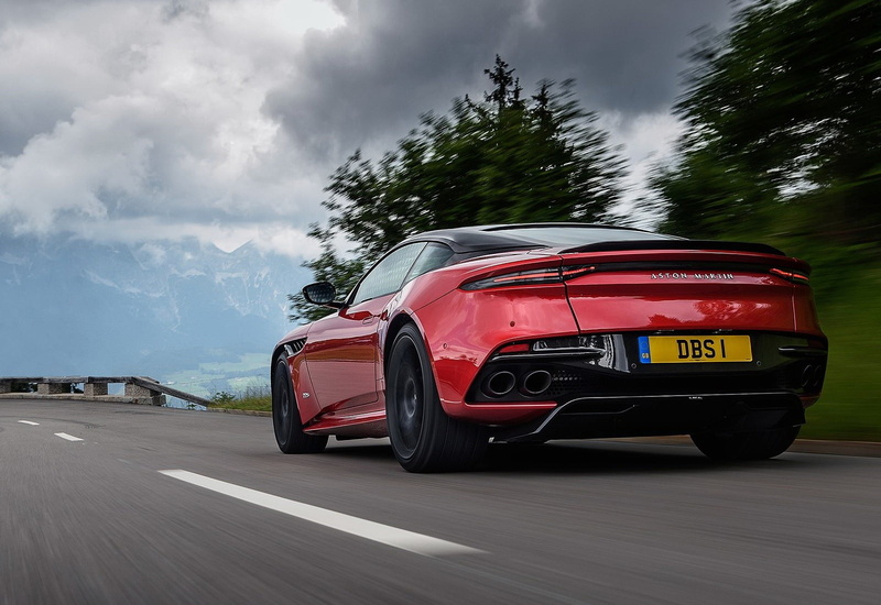 day, 720P, superleggera, motor vehicle, speed, red, no people, car, cloud - sky, tree, plant, luxury, dbs, land vehicle, nature, sports car, aston, wealth