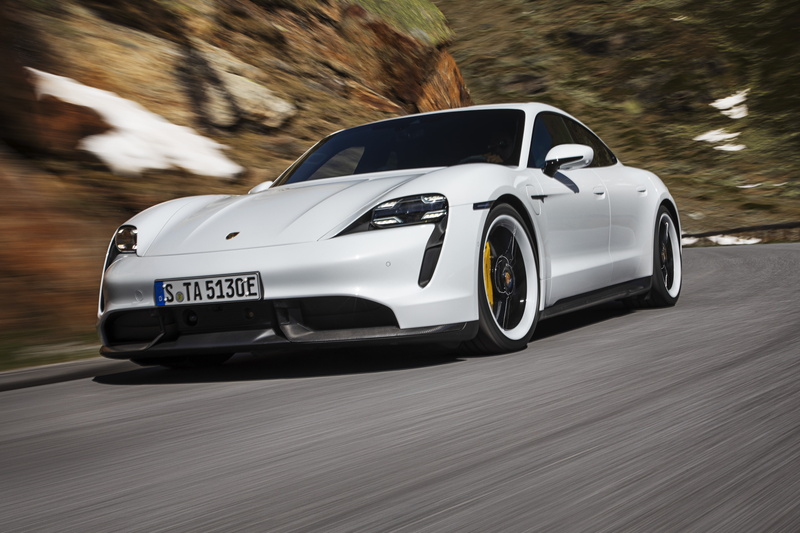 Porsche Taycan Turbo S, Porsche, White Car, Porsche Taycan, 4K, Vehicle, Car, Electric Car, Sport Car