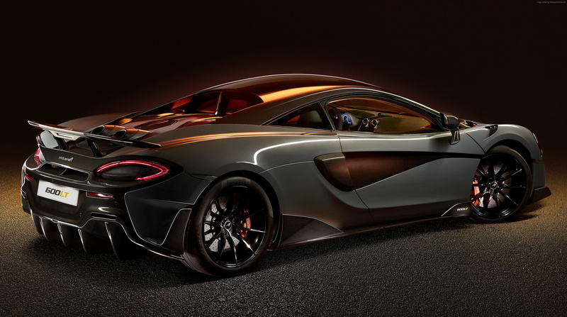wheel, McLaren 600LT, 4K, competition, motor vehicle, night, indoors, speed, chrome, black background, car, 2019 Cars, illuminated, sports car, red, studio shot