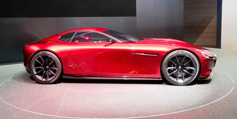 drive, auto, sport, auto racing, vehicle, style, coupe, mazda, luxury, rx-vision, retro styled, wealth, automobile, motor vehicle, motor, chrome, silver colored