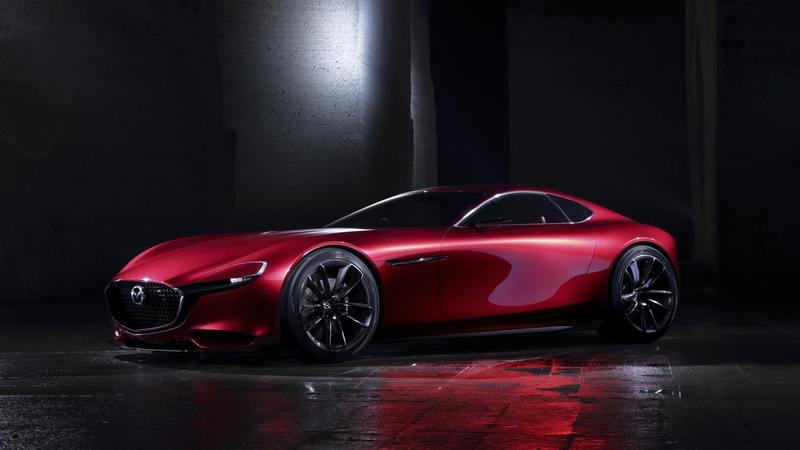 wheel, transportation, mazda, dark, wealth, indoors, sports car, luxury cars, motor vehicle, speed, illuminated, night, car, 1080P, mazda rx vision 7