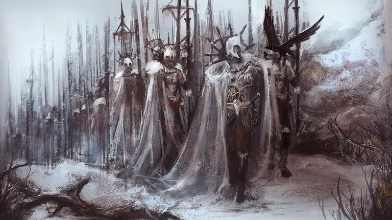 gothic, 3d and abstract, white, dark, warriors, 1080P, fantasy, artistic