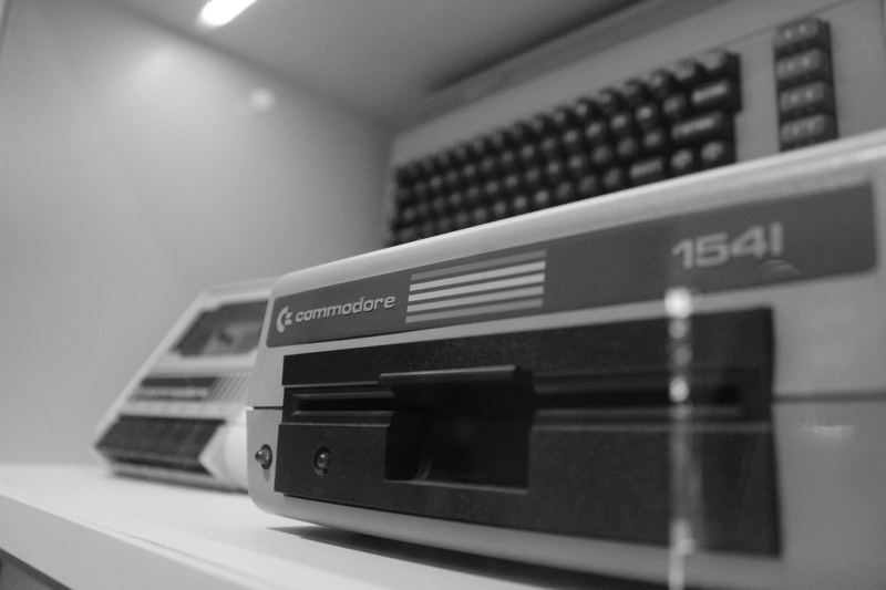 education, sound recording equipment, close-up, music, commodore, 5K, text, man made object, germany, berlin, computerspiele museum, c64, focus on foreground
