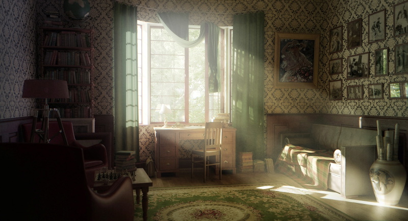 interior, retro, vintage, 1080P, sunlight, design, warm, room