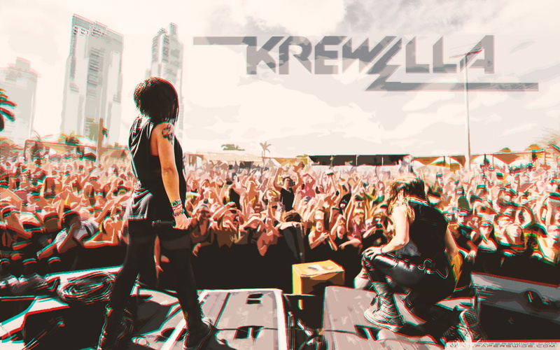 Krewella, glitch art, real people, large group of people, festival, western script, group of people, adult, communication, crowd, EDM, spectator, men, standing