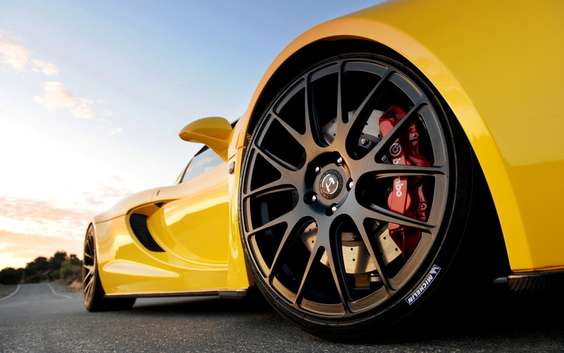 1080P, car, Hennessey Venom GT, yellow