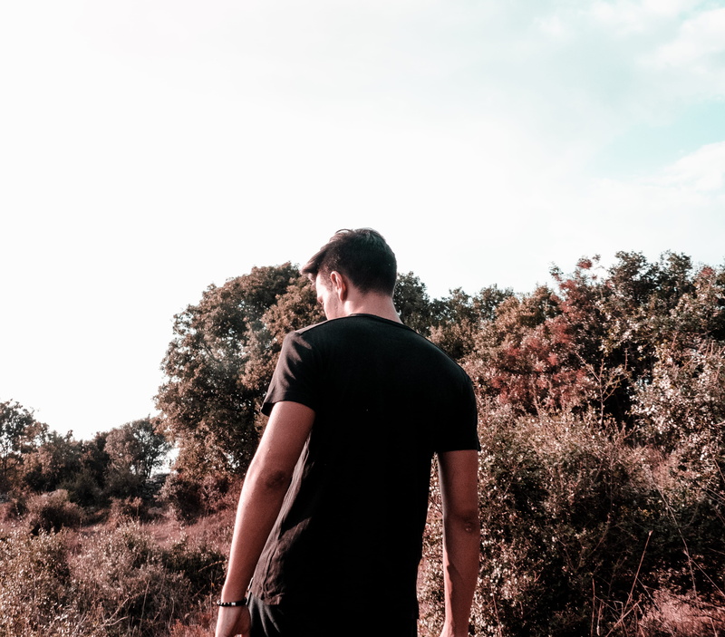 one person, orange, looking, waist up, forest, sun, standing, land, leisure activity, sunshine, three quarter length, tree, person, croatia, growth, view