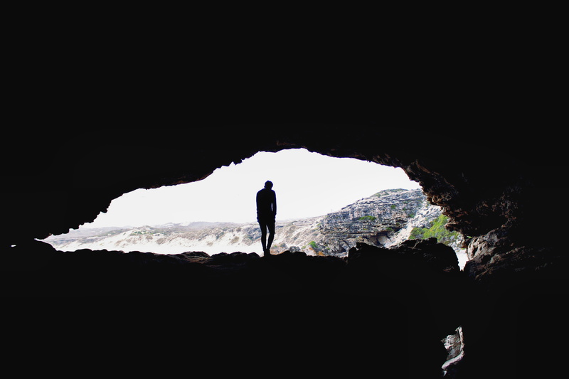 eye, rock - object, standing, explore, slouch, real people, one person, me, rocks, lifestyles, travel, rear view, unrecognizable person, copy space, rock