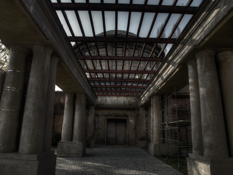 colonnade, indoors, old, architecture, corridor, HDR, wrocław, nature, built structure, architectural column, history, 2K, in a row, direction, building