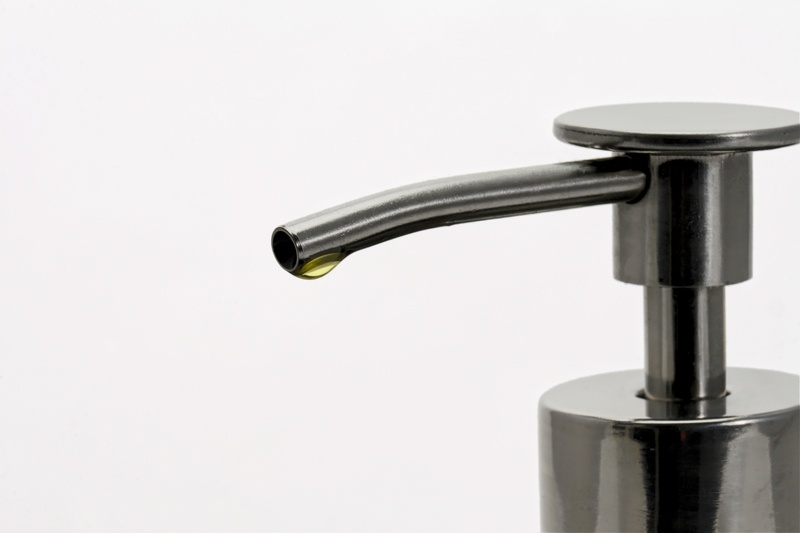pump, wellness, silver colored, yellow, therapy, no people, refreshment, 2K, oil dispenser, side view, food and drink, white background, massage, donor