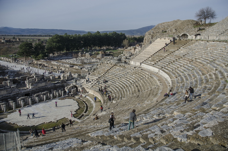 ephesus, day, history, nature, tourism, ruined, high angle view, old ruin, architecture, incidental people, the past, ancient history, archaeology, turkey