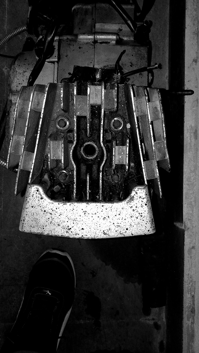 machinery, equipment, close-up, no people, shoe, moter-cycle, mechanical, mono, still life, engine, engine-head, day, udaipur, obsolete, indoors, metal