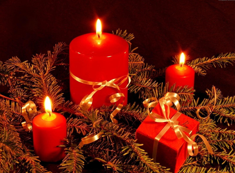 fire, pillar, box, holiday, christmas, gift, thread, 720P, candles, needles