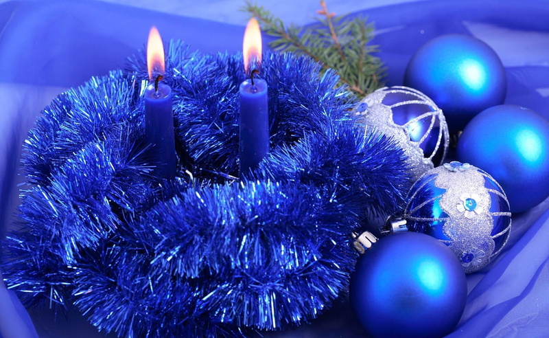 new year, year, christmas decorations, candles, new, needles, decorations, holiday, tinsel, thread, 1080P, christmas