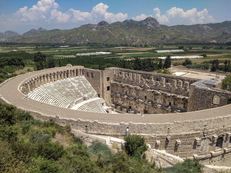 ancient civilization, ancient times, ancient, day, turkey, plant, amphitheater, outdoors, 4K, theatre, travel destinations, built structure, travel, tree