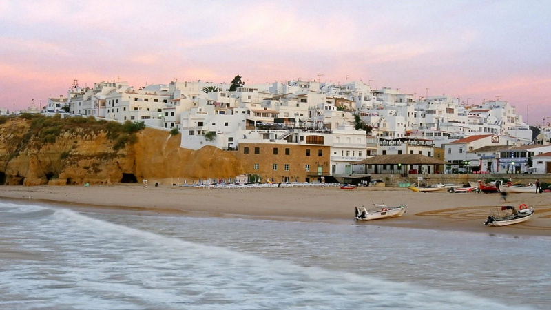 beach, white houses, greek, seaside, town, nature and landscapes, boats, 1080P, white, beautiful