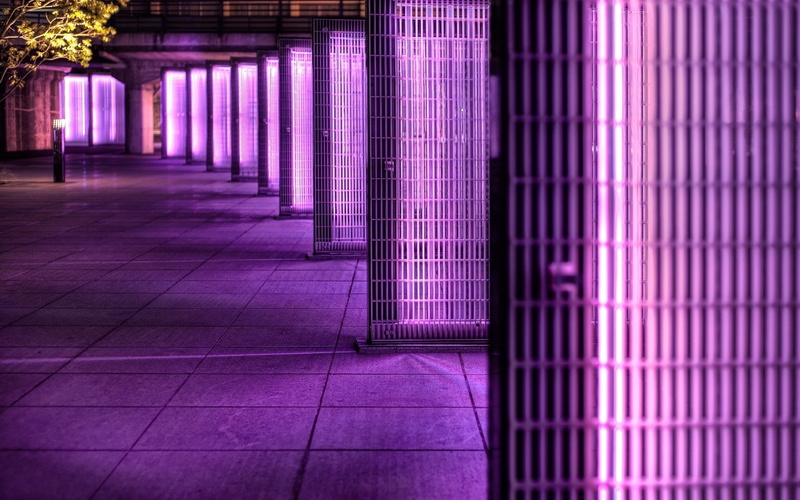 artistic, metal, photography, purple, hd, 1080P, pillar, lights
