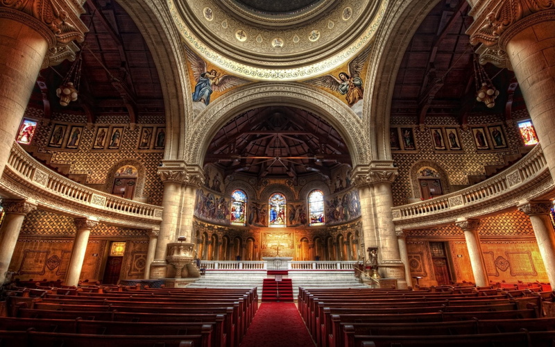 Churches, Stanford, Cathedral, 1080P, Church, Stanford Church, California, Stanford Memorial Church, Interior