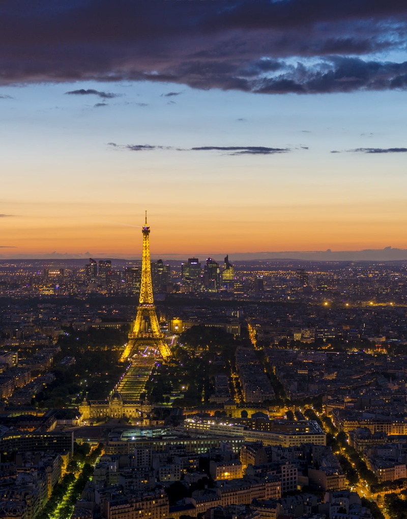 architecture, france, capital Cities, cityscape, 720P, nighttime, City of Lights, aerial View, travel, dusk, sunset, paris - France, eiffel, famous Place