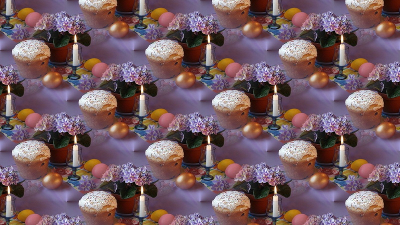 flowers, background, texture, cake, 1080P, holiday, Easter, candle