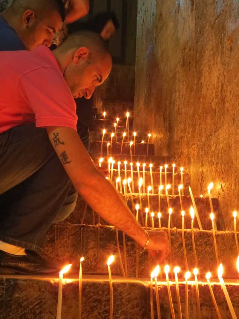 fire - natural phenomenon, candle, glowing, night, adult, nature, christianitiy, side view, stairs, males, flame, motion, 4K, illuminated, religious, two people